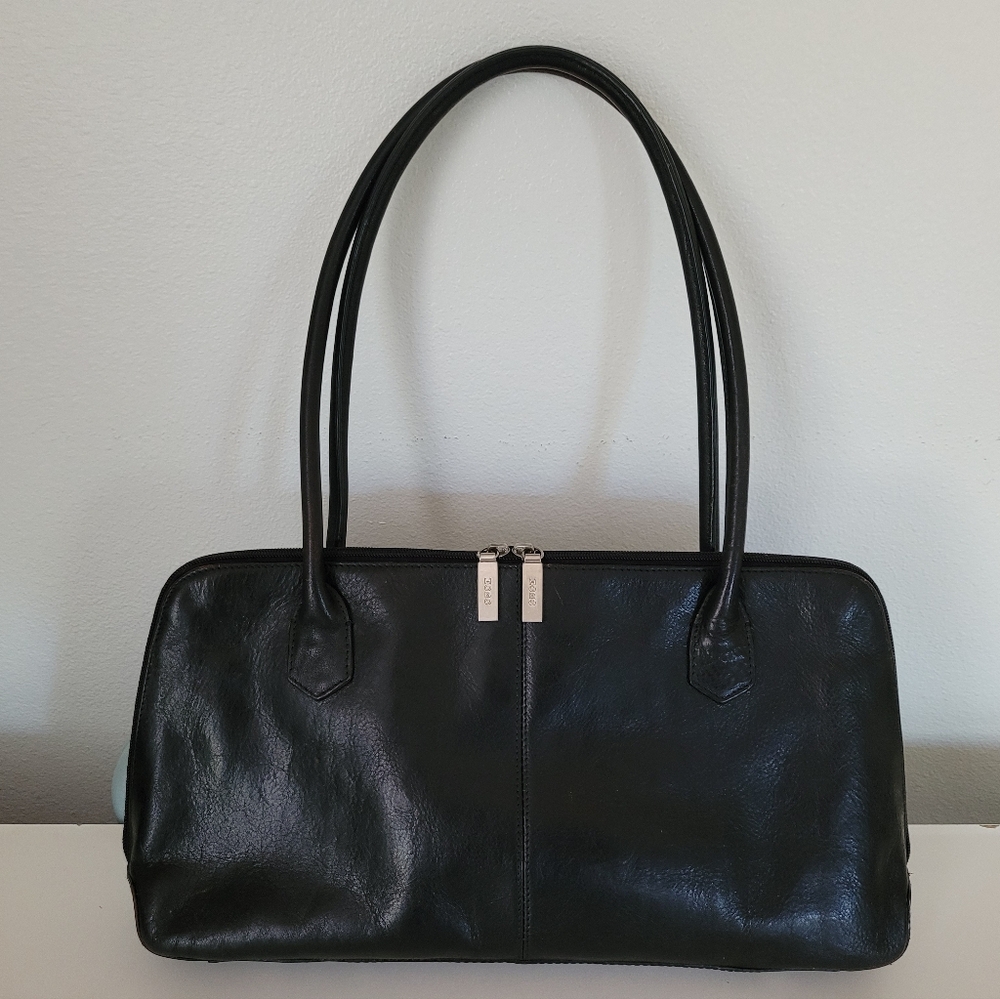 HOBO Black Leather Double-Handle Shoulder Bag